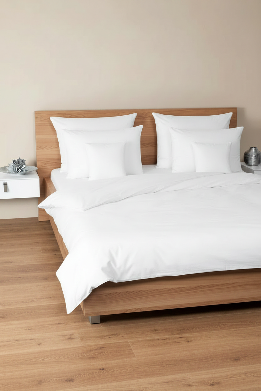 Mako Satin Uni Farbe Weiß